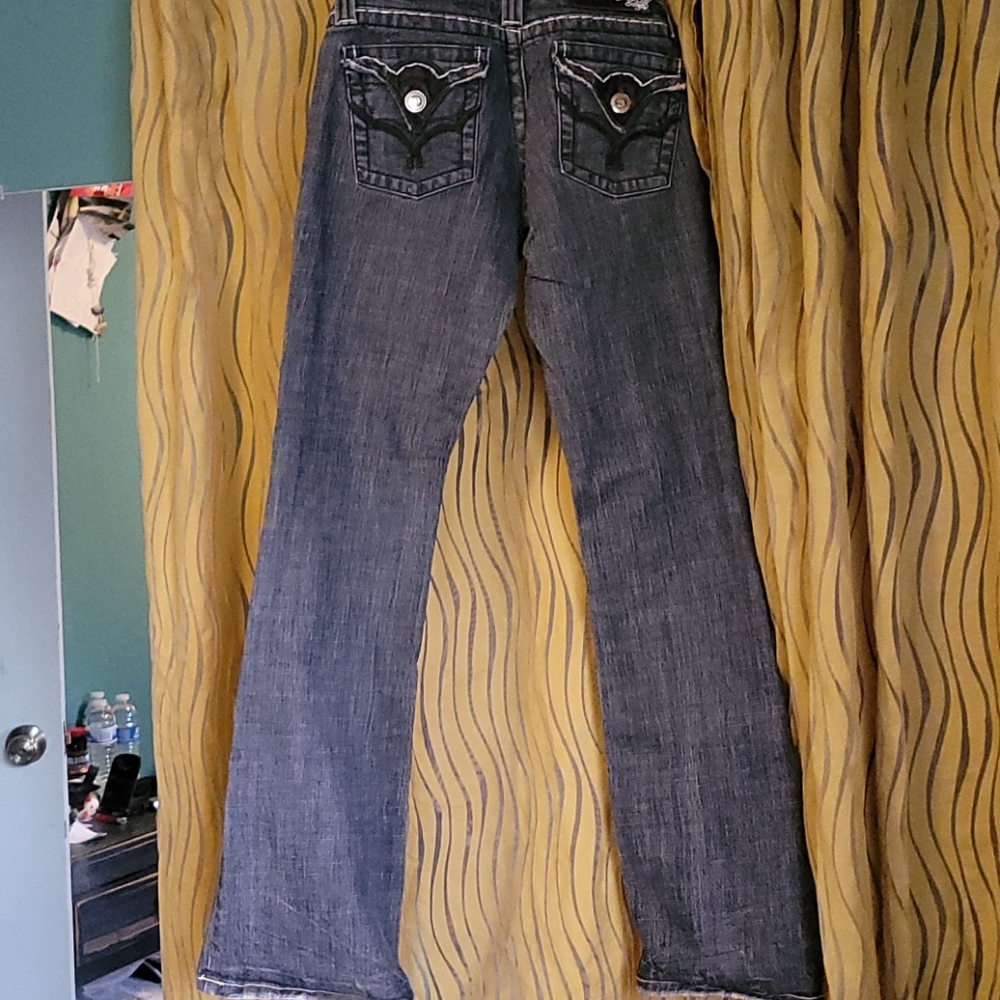 Plastic Boot Cut Jeans - Picture 4 of 6